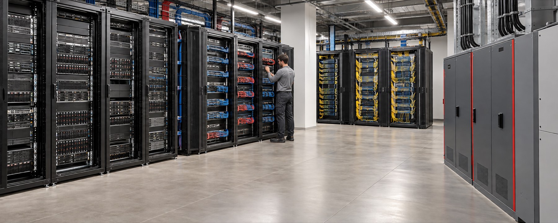Data centre rack connections with application selectors