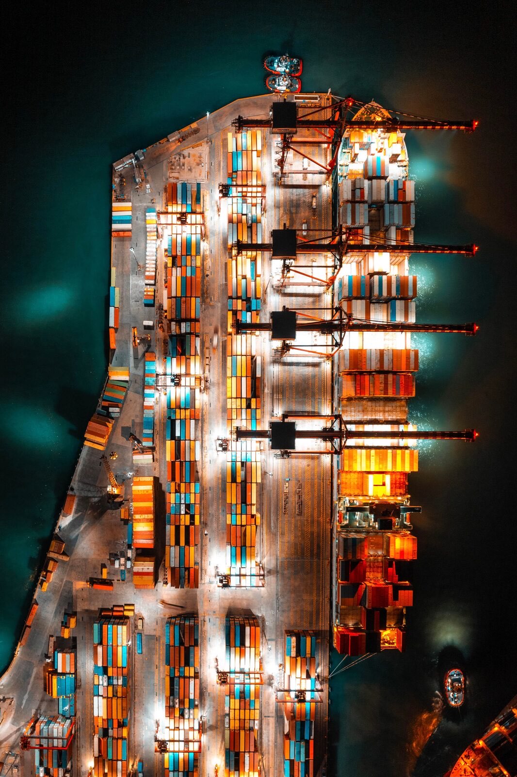 Container terminal and quay cranes